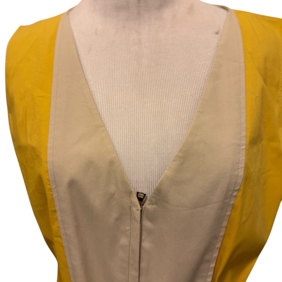 Tahari Yellow and Cream Dress size 12p - Picture 5 of 11